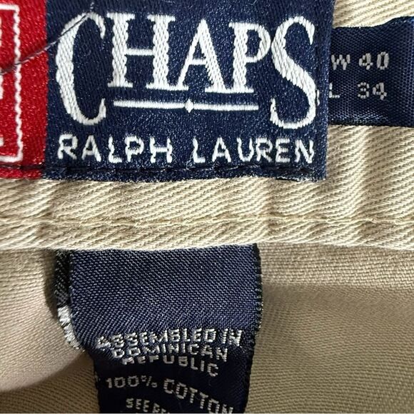 Chaps Ralph Lauren Khaki Tan Chinos Cotton size 40 34 - Picture 6 of 6